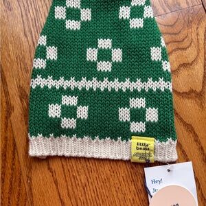 Green and Cream pet dog flower sweater by Little beast XXS
